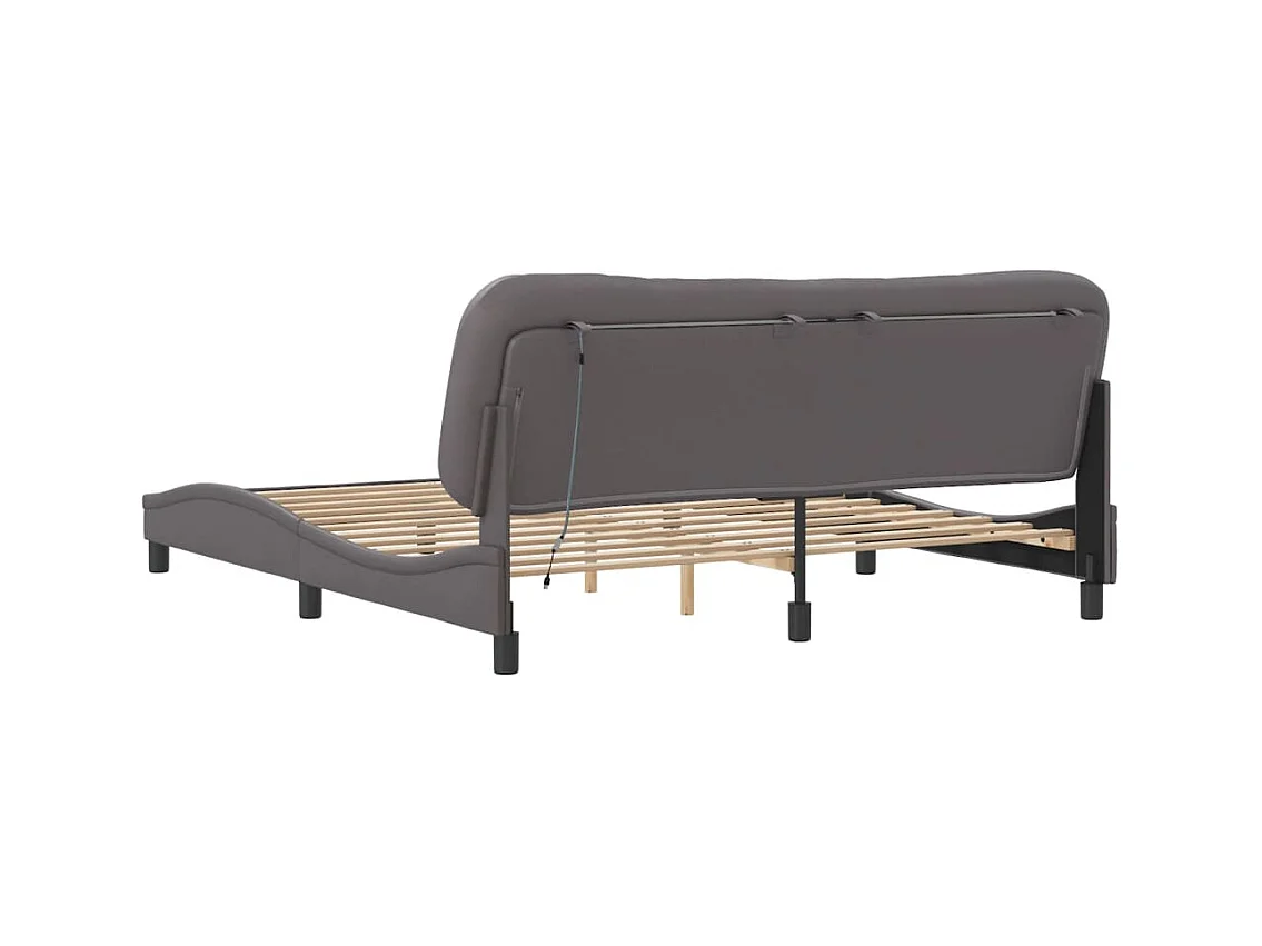 Struttura letto con LED senza materasso grigio 180x200 cm