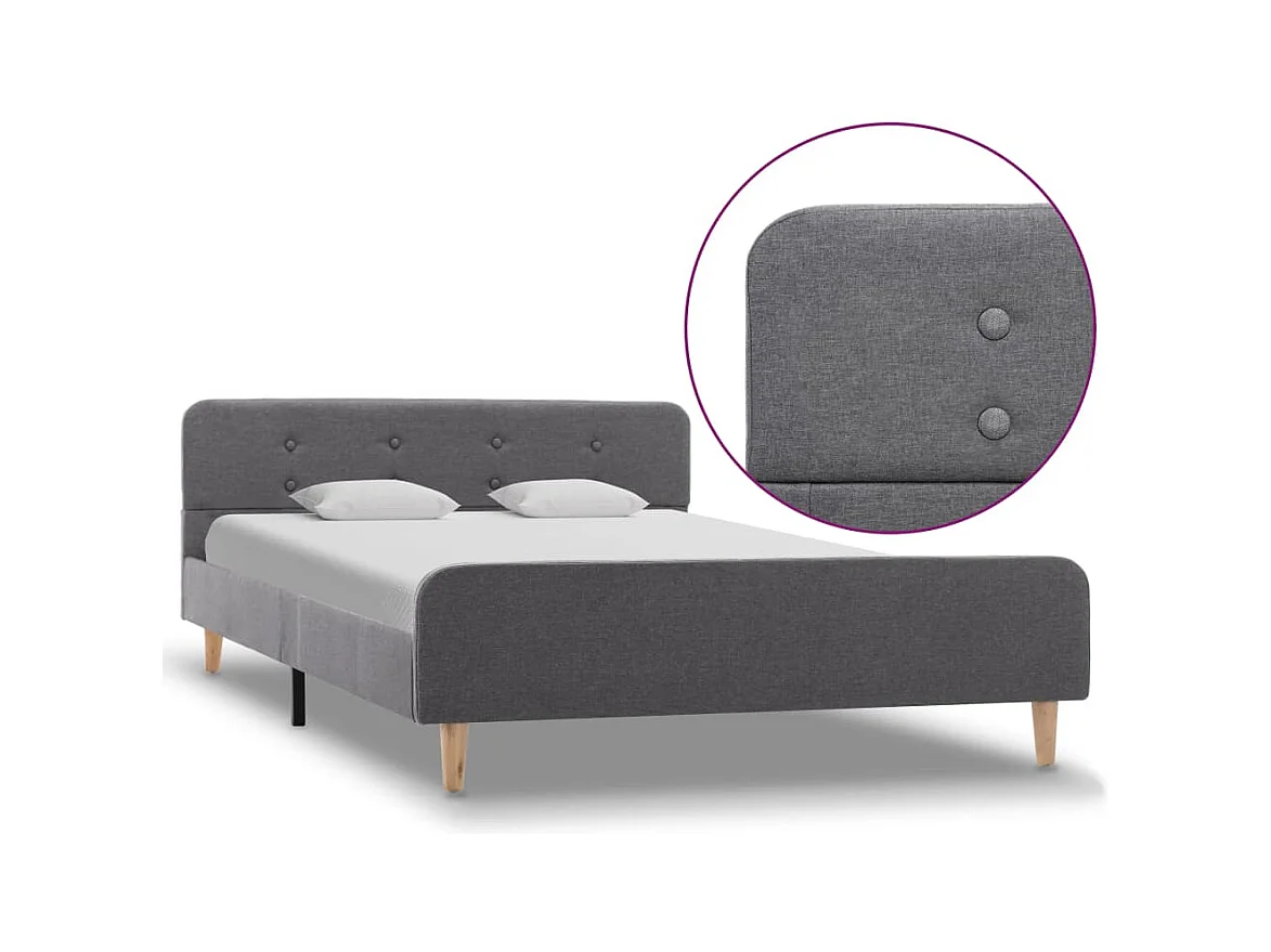 Struttura letto in tessuto grigio chiaro 120 x 200 cm