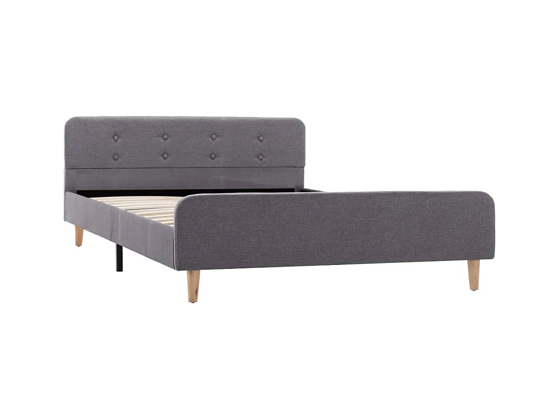Struttura letto in tessuto grigio chiaro 120 x 200 cm