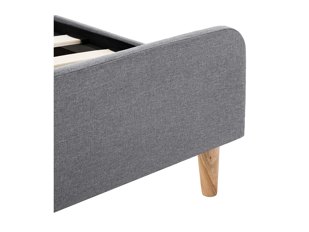 Struttura letto in tessuto grigio chiaro 120 x 200 cm