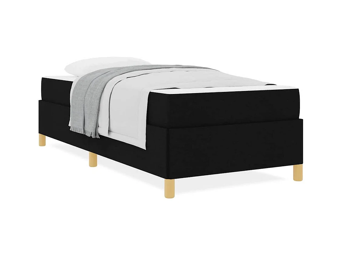 Zwart-bruin-wit springbed 80 x 200 cm stof