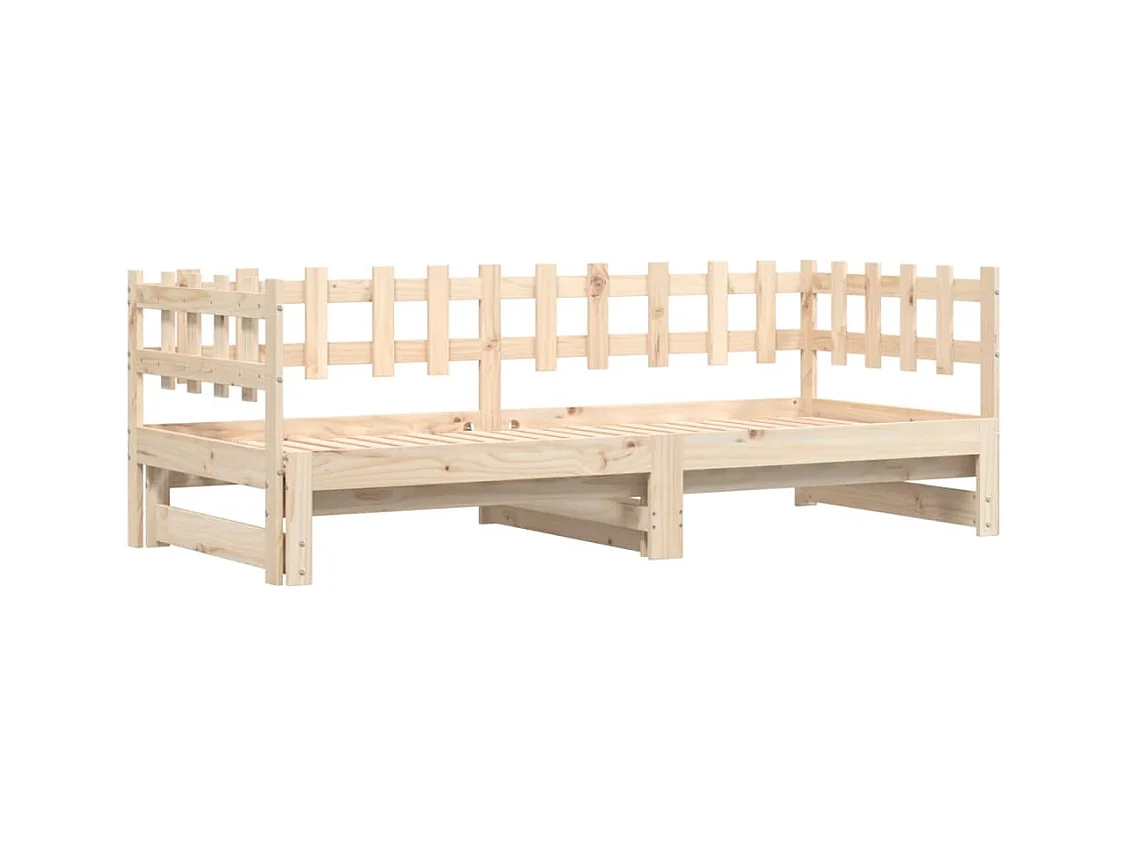 Cama corredera sin colchón 2x(90x200) cm Madera maciza