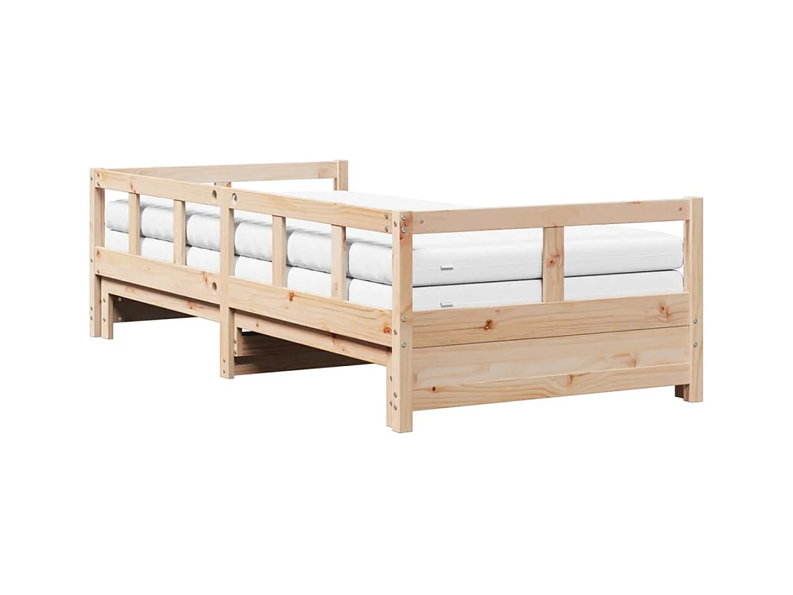 Dagbed en uitschuifbed met matras 90x190 cm massief grenenhout