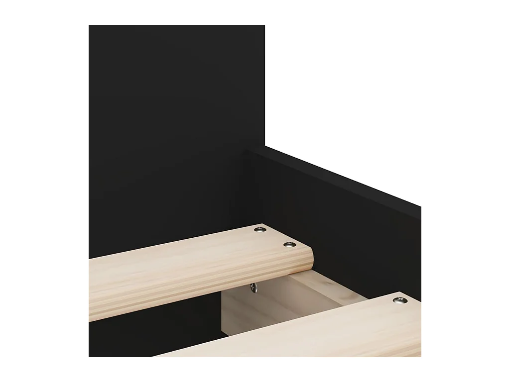 Struttura letto con cassetti senza materasso nero 90x200 cm