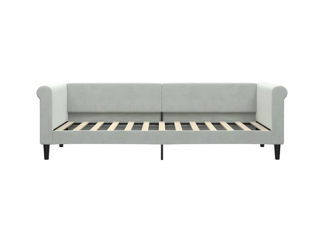 Lit de jour avec matelas gris clair 80x200 cm velours