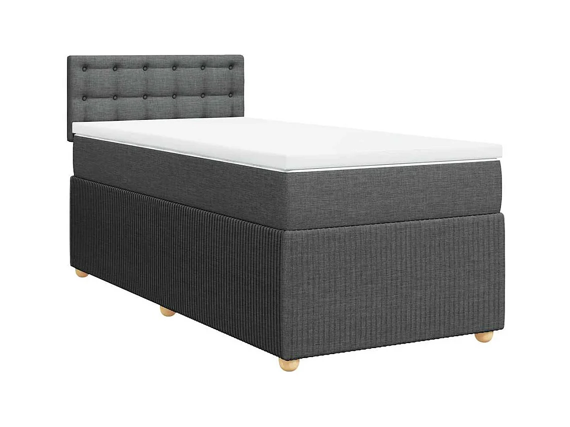 Sommier à lattes de lit avec matelas Gris foncé 80x200 cm Tissu