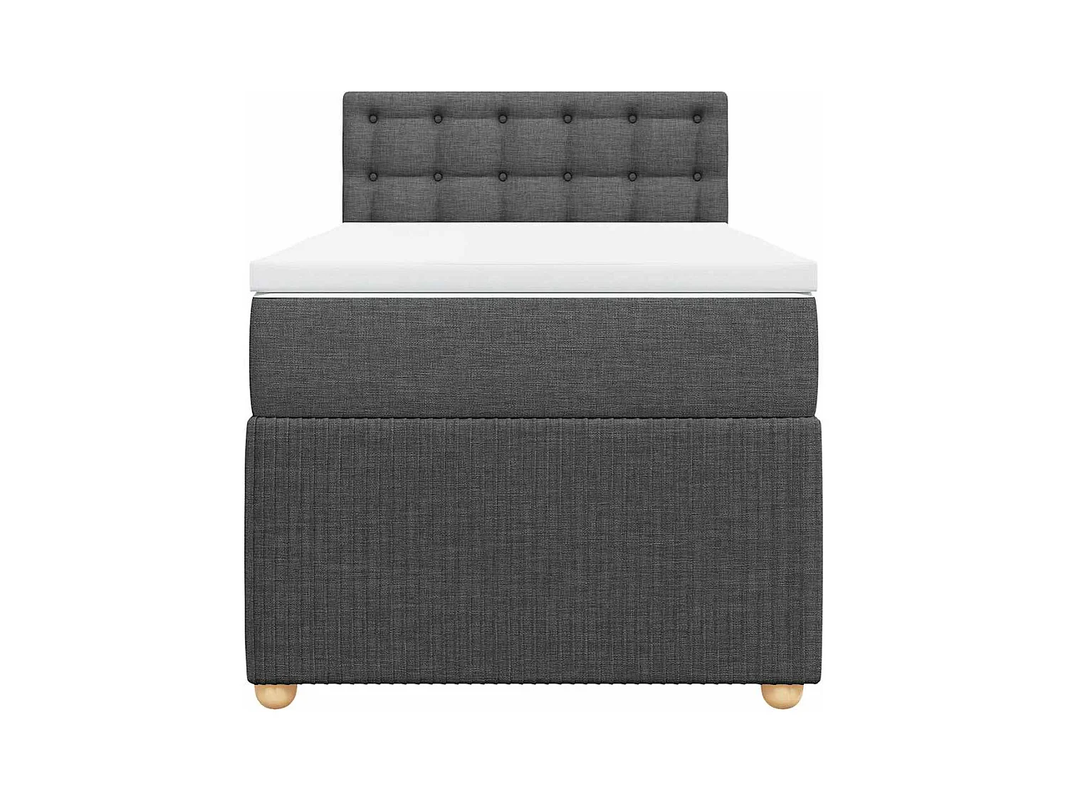 Sommier à lattes de lit avec matelas Gris foncé 80x200 cm Tissu