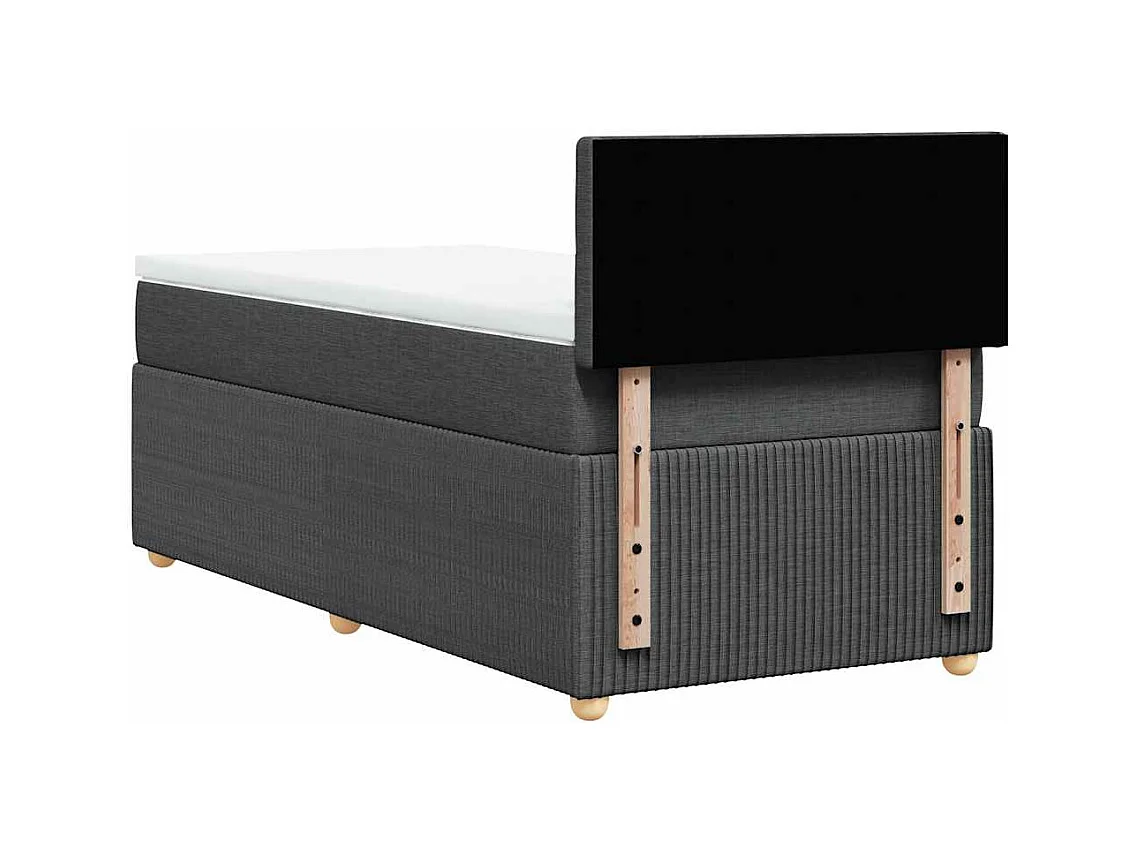 Sommier à lattes de lit avec matelas Gris foncé 80x200 cm Tissu