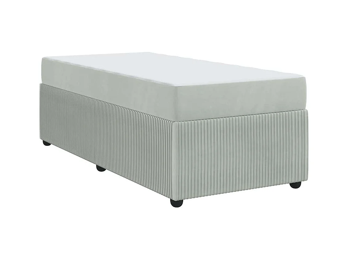 Struttura letto con materasso Grigio chiaro 100 x 200 cm Velluto