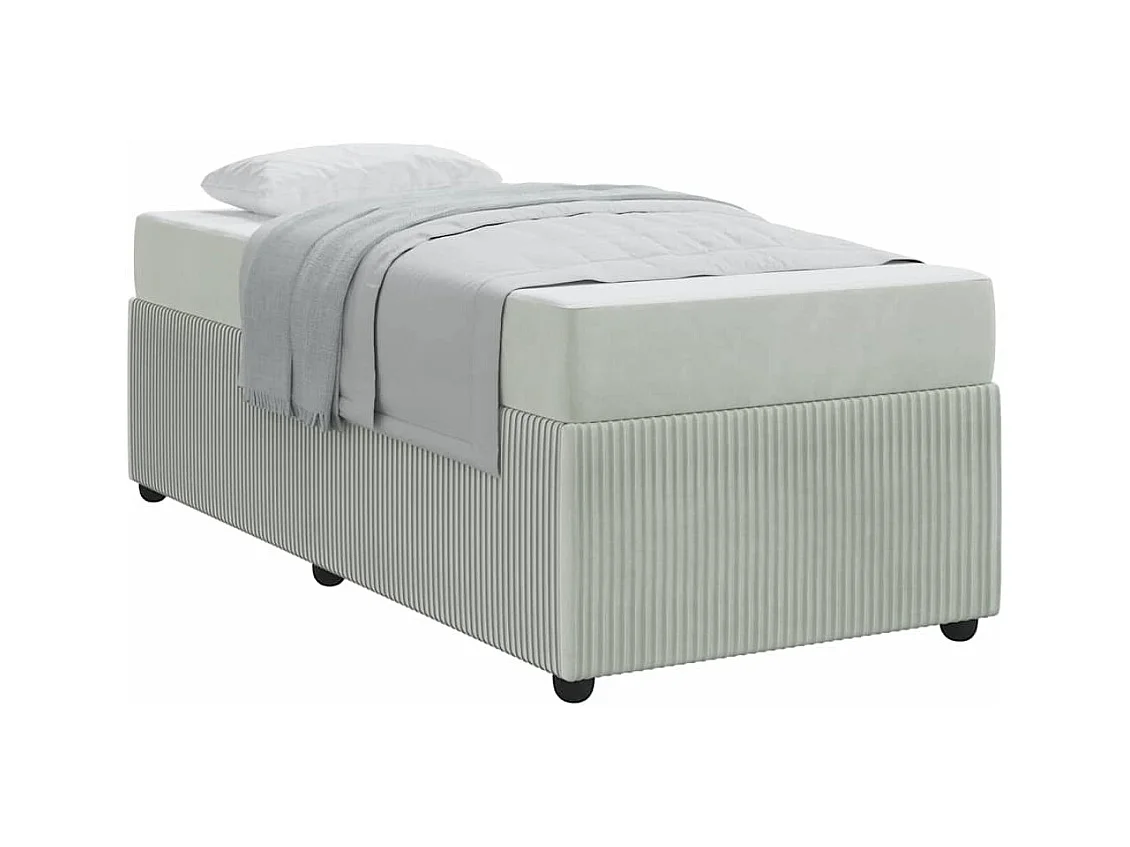 Struttura letto con materasso Grigio chiaro 100 x 200 cm Velluto