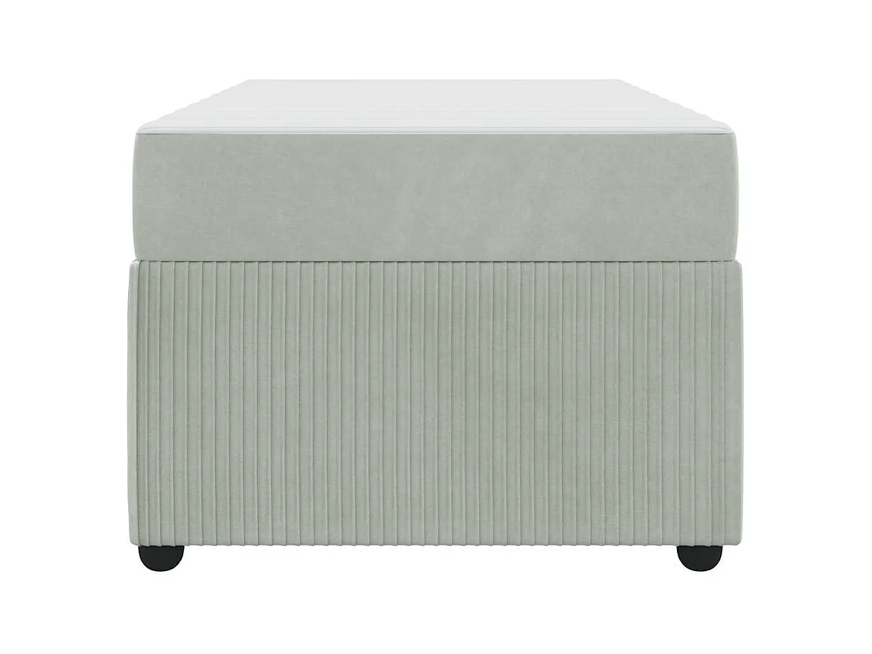 Struttura letto con materasso Grigio chiaro 100 x 200 cm Velluto