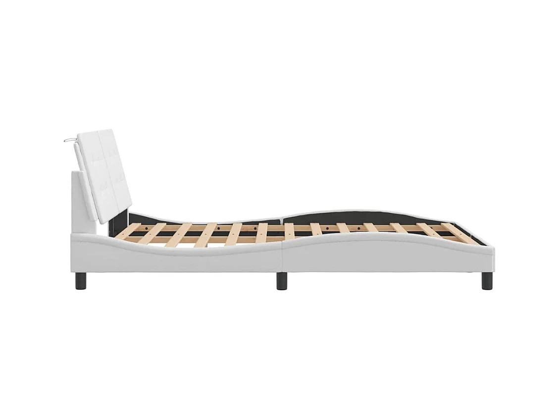 Bedframe zonder matras wit 140x200 cm kunstleer