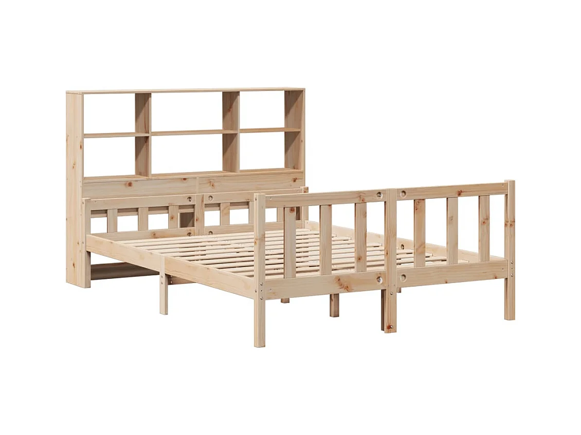 Bibliotheksbett ohne Matratze 160x200 cm Massivholz Kiefer