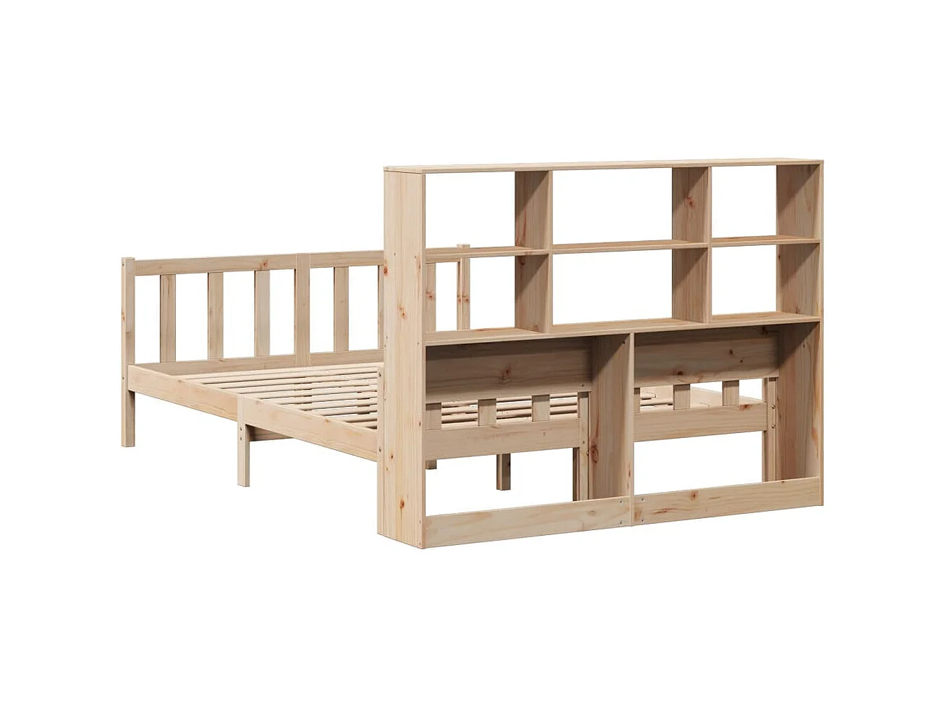 Bibliotheksbett ohne Matratze 160x200 cm Massivholz Kiefer