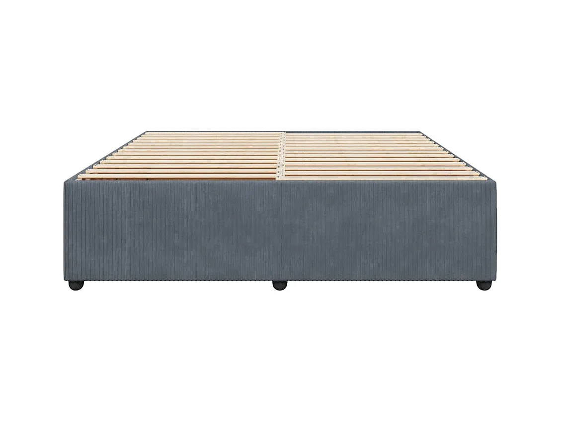 Bedframe zonder matras donkergrijs 180x200 cm fluweel