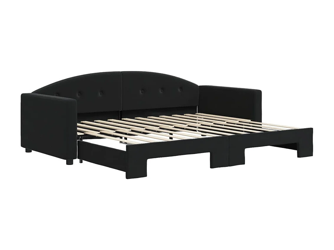 Divano letto con letto estraibile senza materasso nero 90x200 cm