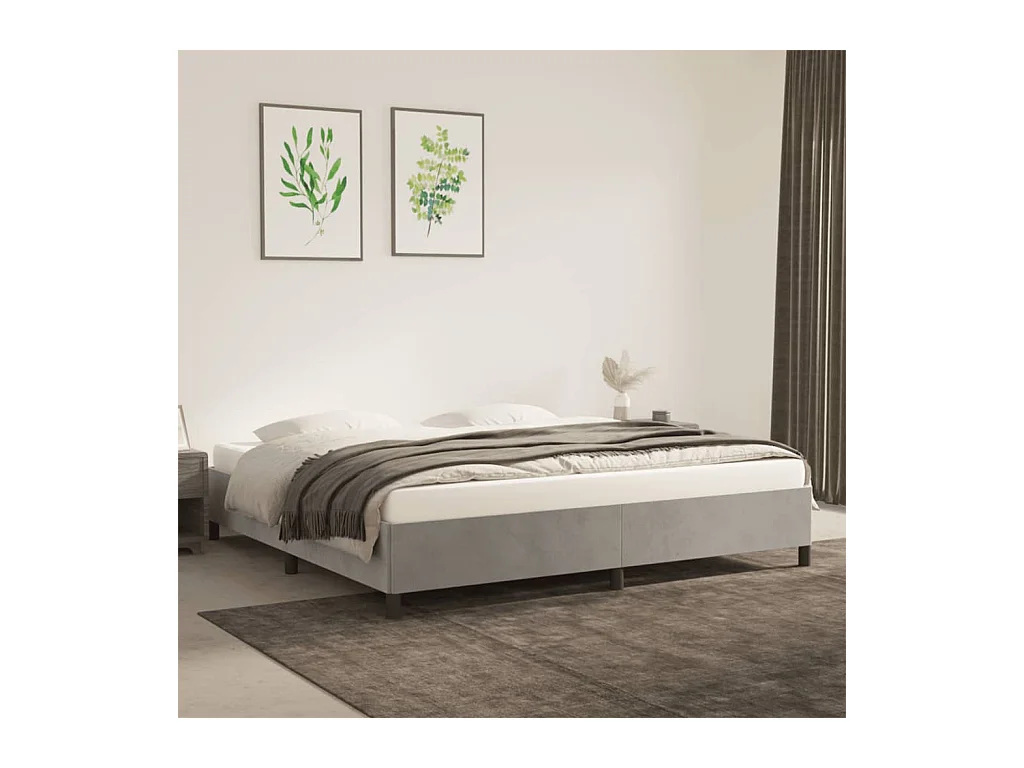 Estructura de cama sin colchón gris claro 200x200 cm terciopelo