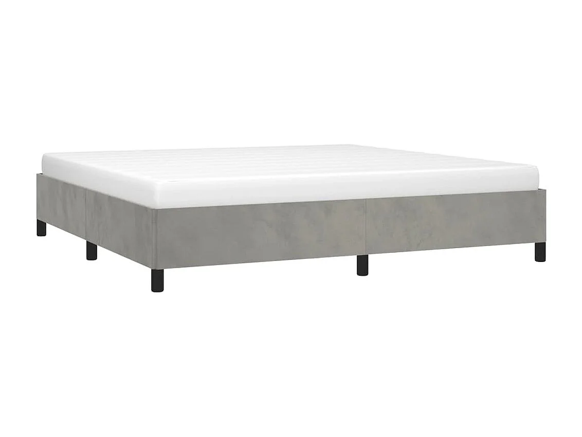 Bedframe zonder matras lichtgrijs 200x200 cm fluweel