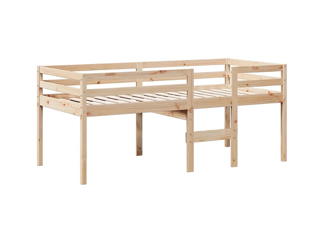 Cama alta sin colchón 90x200 cm madera maciza de pino
