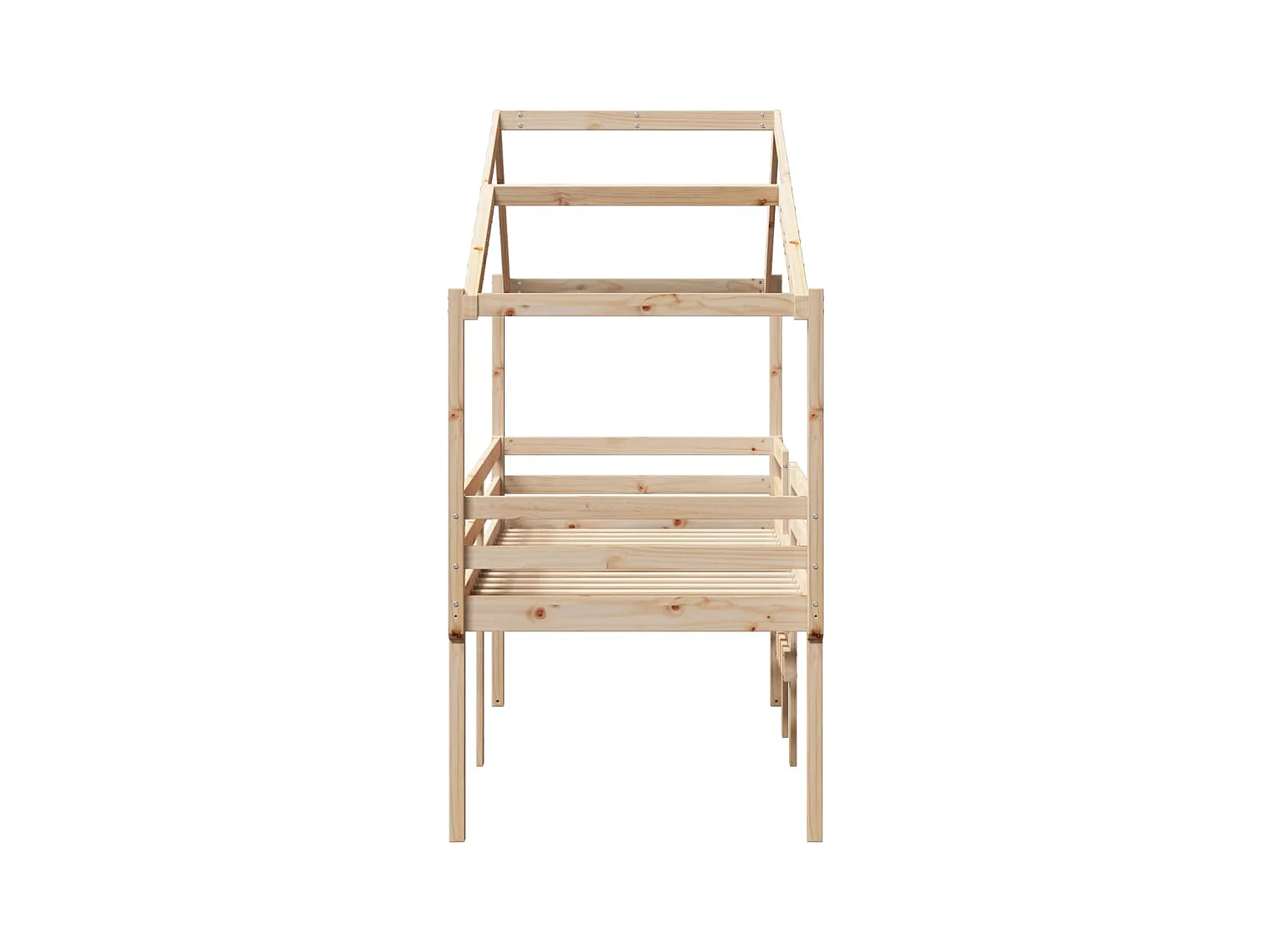 Cama alta sin colchón 90x200 cm madera maciza de pino