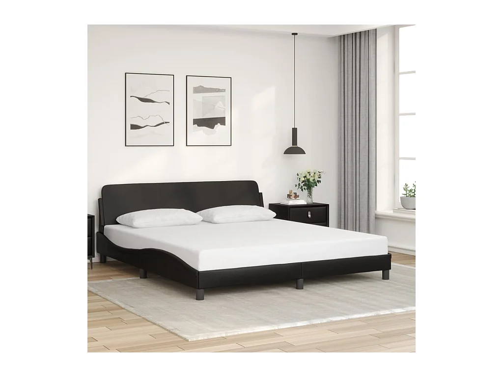 Bedframe zonder matras zwart 180x200 cm kunstleer