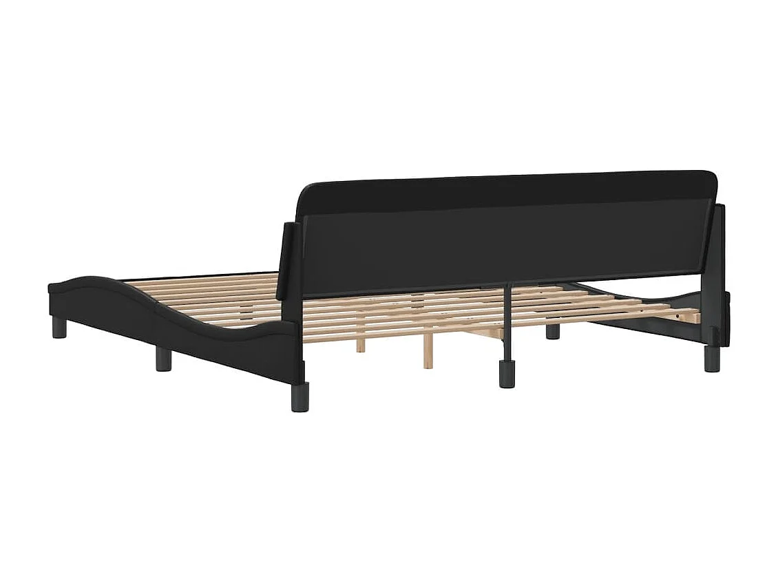 Struttura letto senza materasso nero 180x200 cm similpelle
