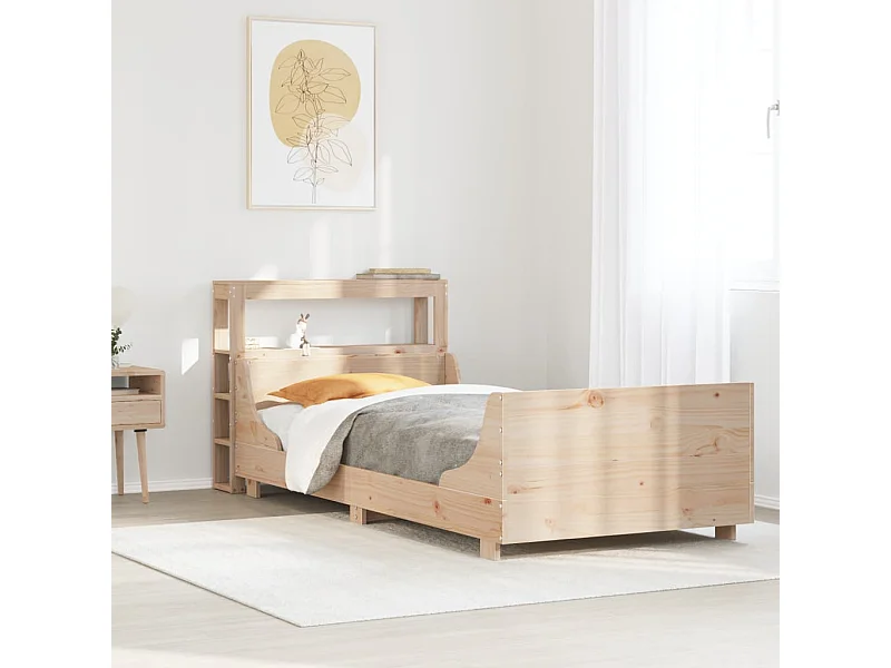 Cadre de lit sans matelas 75x190 cm bois de pin massif