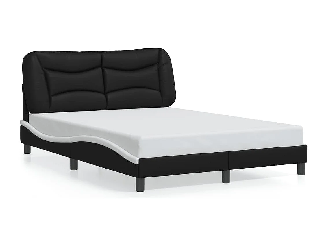 Struttura letto senza materasso nero e bianco 120x200 cm in similpelle
