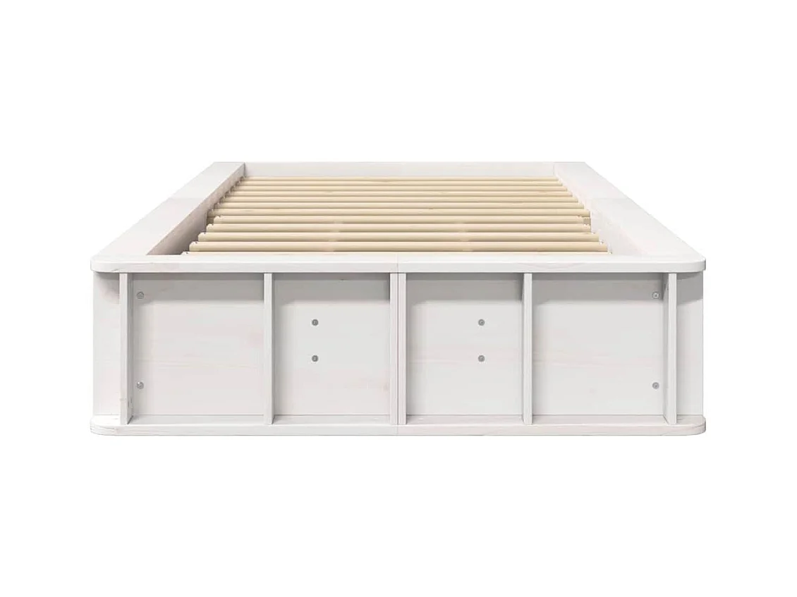 Bedframe met opbergruimte Wit 100 x 200 cm Massief grenen