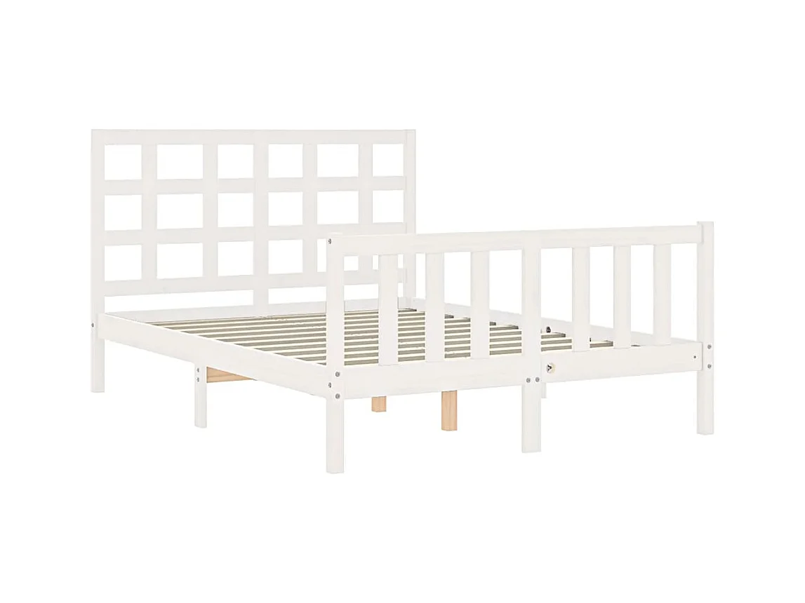 Bettgestell ohne Matratze weiß 120x200 cm Kiefer Massivholz