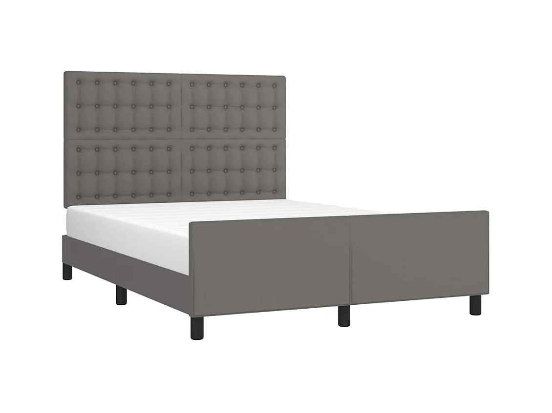 Struttura letto senza materasso grigio 140x190 cm similpelle