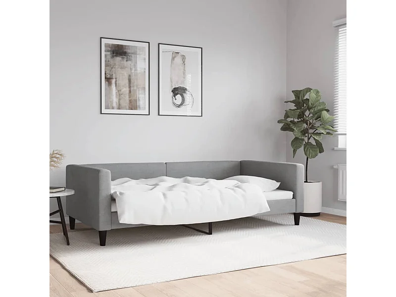 Lit de repos gris clair 100x200 cm tissu