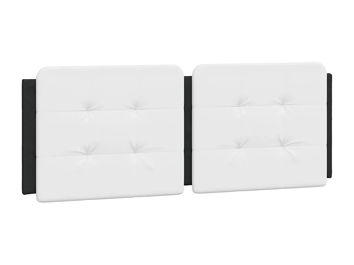 Estructura de cama sin colchón en blanco y negro 140x190 cm piel sintética