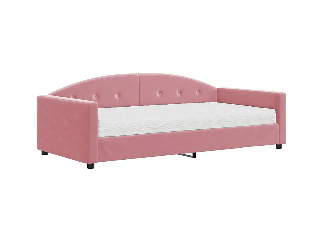 Dagbed met roze matras 100x200 cm fluweel