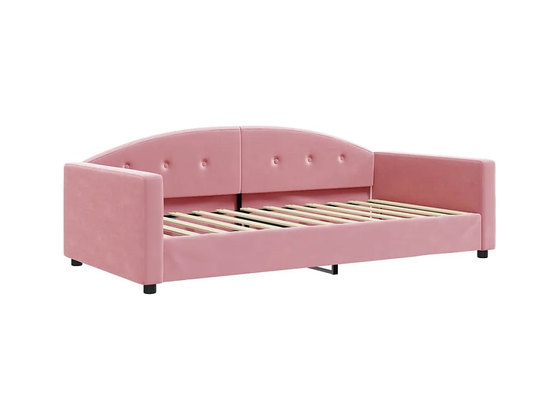 Dagbed met roze matras 100x200 cm fluweel