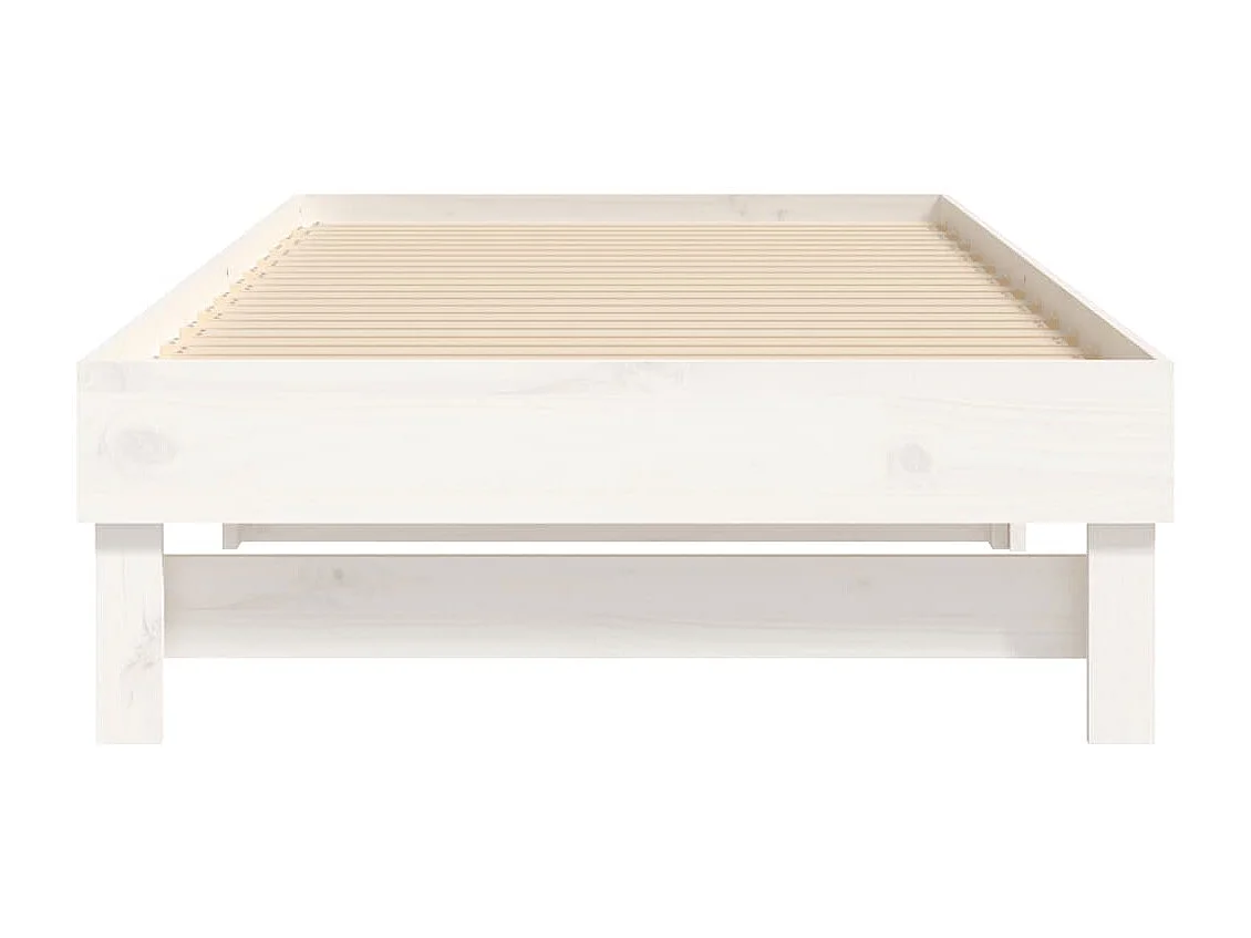 Lit coulissant sans matelas blanc 2x(80x200)cm