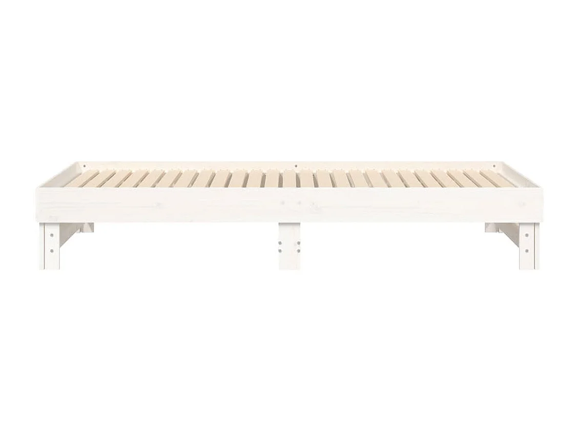 Lit coulissant sans matelas blanc 2x(80x200)cm