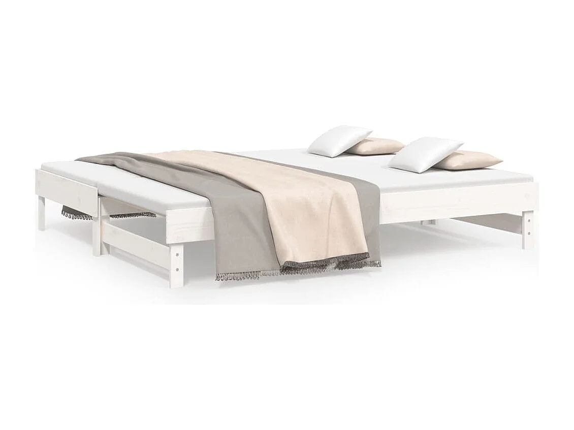 Letto scorrevole senza materasso bianco 2x(80x200)cm