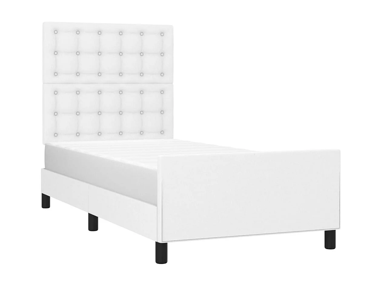 Cadre de lit sans matelas blanc 80x200 cm similicuir