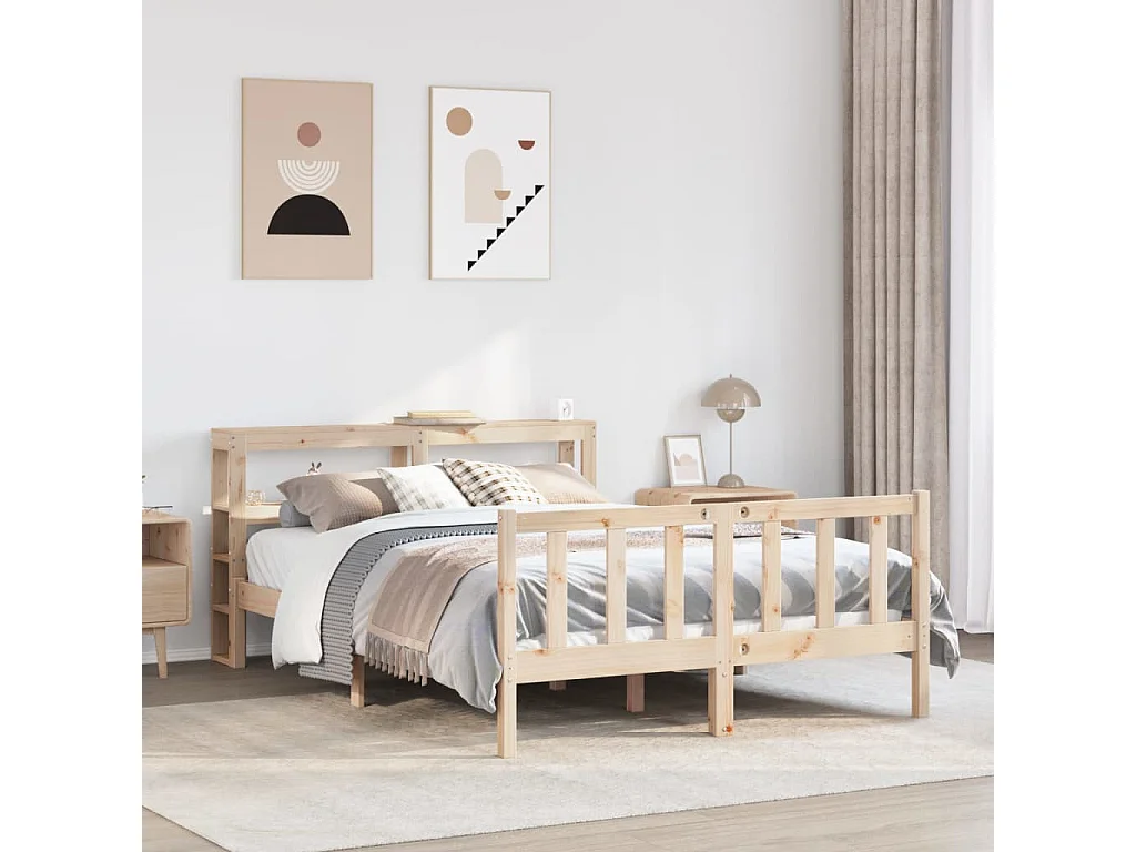 Struttura letto senza materasso 120x200 cm in legno massello di pino
