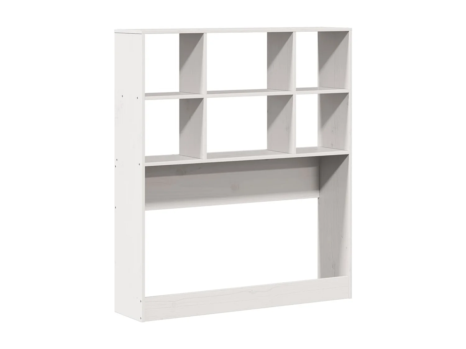 Letto libreria bianco senza materasso 90x190cm in legno massello di pino