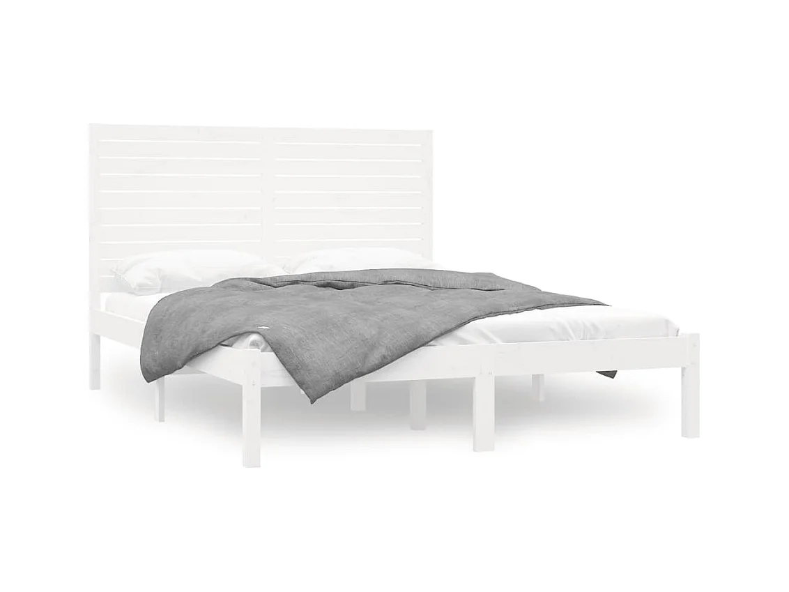 Bettgestell ohne Matratze weiß 140x200 cm Massivholz