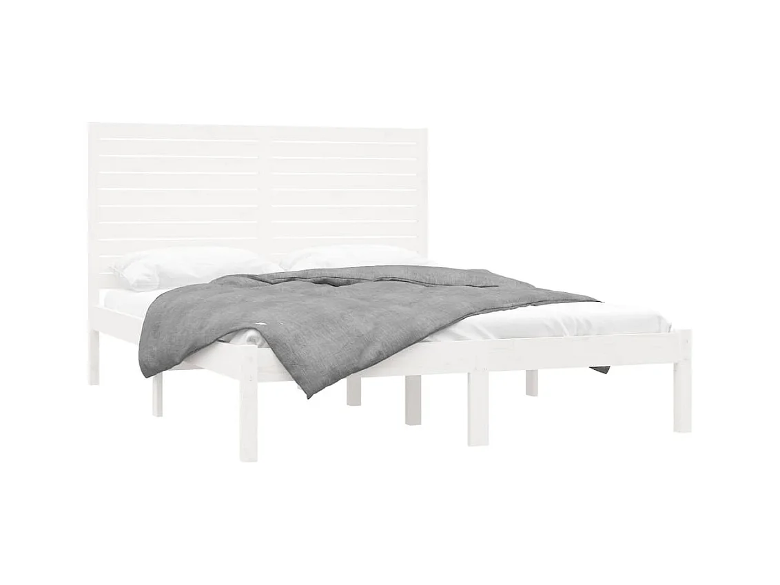 Bettgestell ohne Matratze weiß 140x200 cm Massivholz