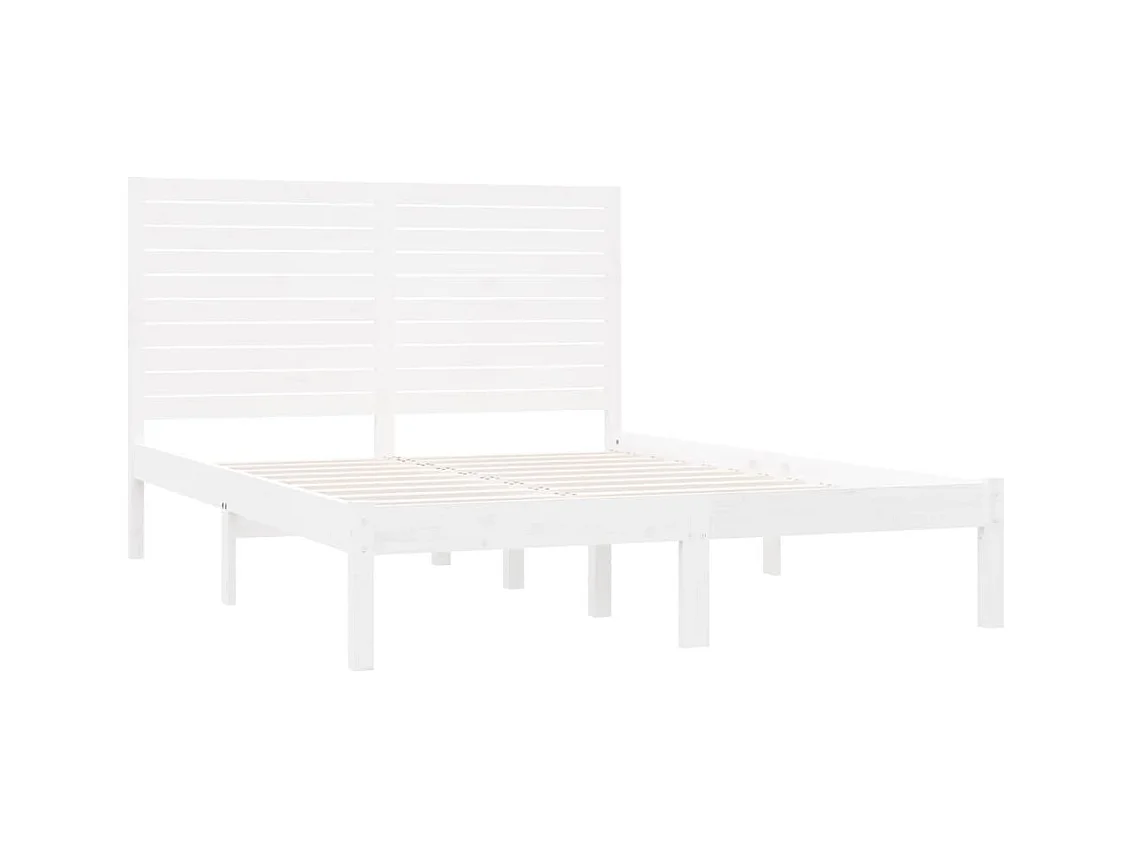 Bettgestell ohne Matratze weiß 140x200 cm Massivholz