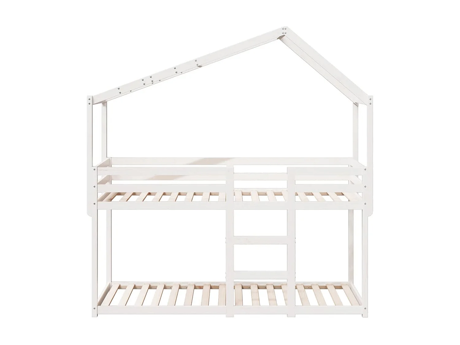 Lit superposé sans matelas blanc 75x190 cm bois de pin massif