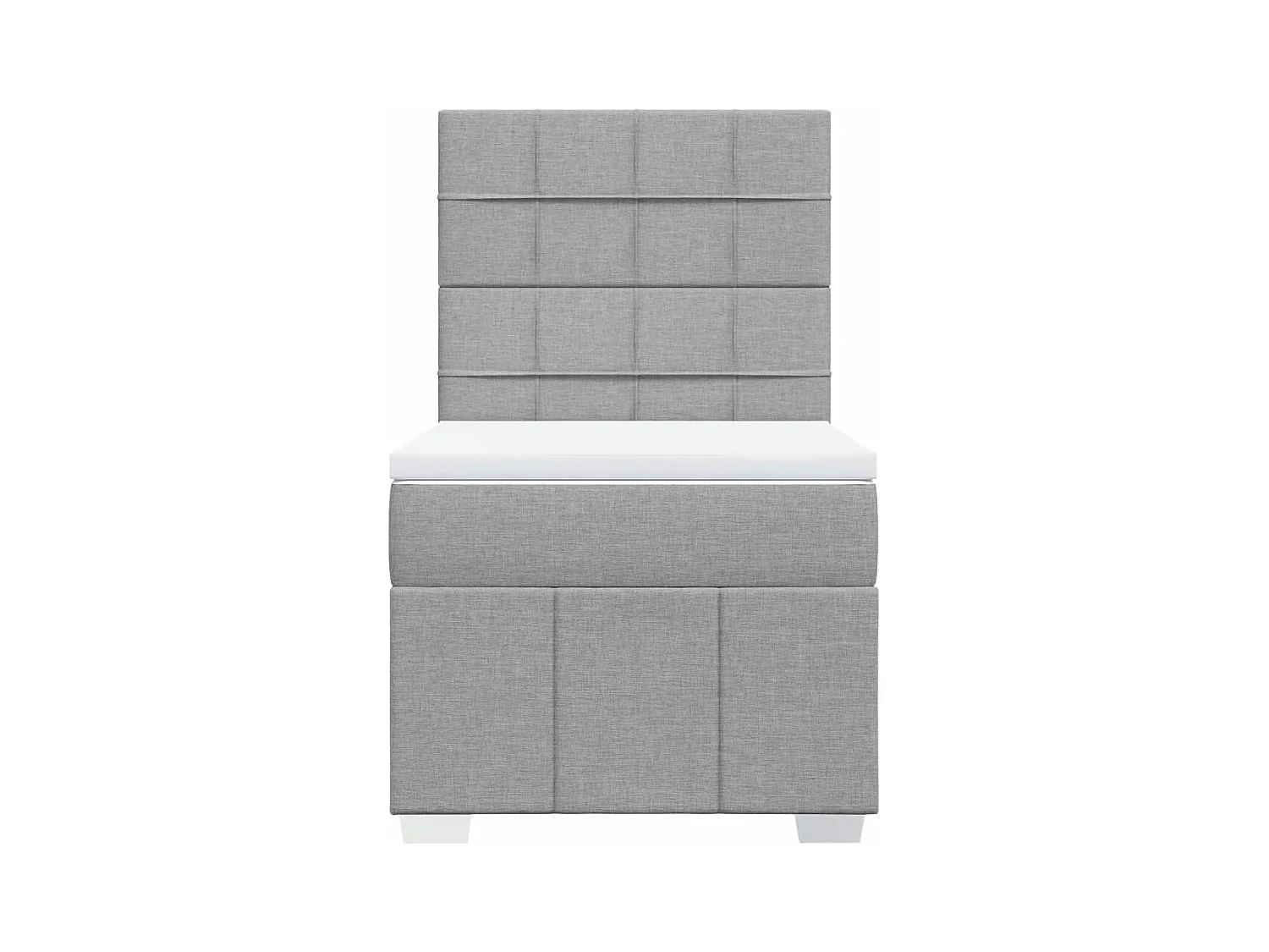 Lattenbodem en matras Lichtgrijs 90x190 cm Stof