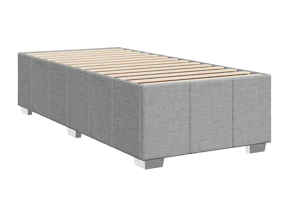 Sommier à lattes de lit avec matelas gris clair 80x200 cm tissu