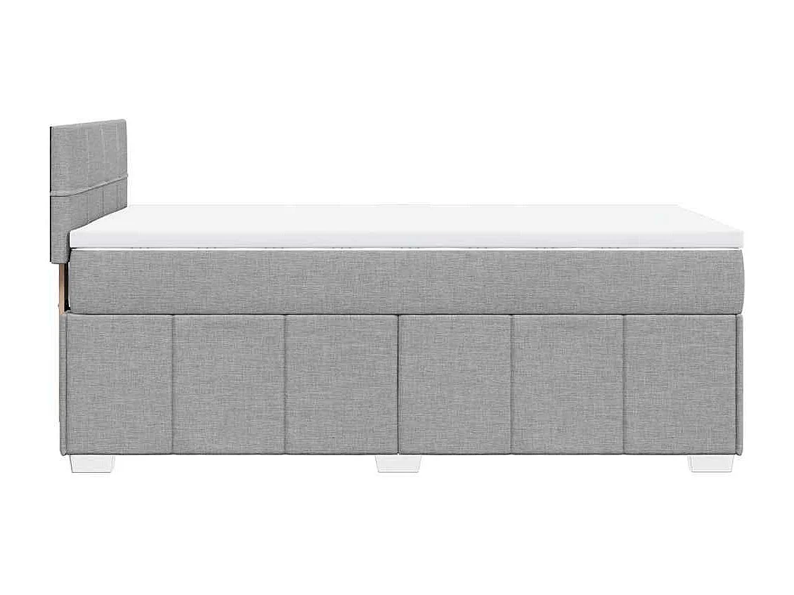Sommier à lattes de lit avec matelas gris clair 80x200 cm tissu