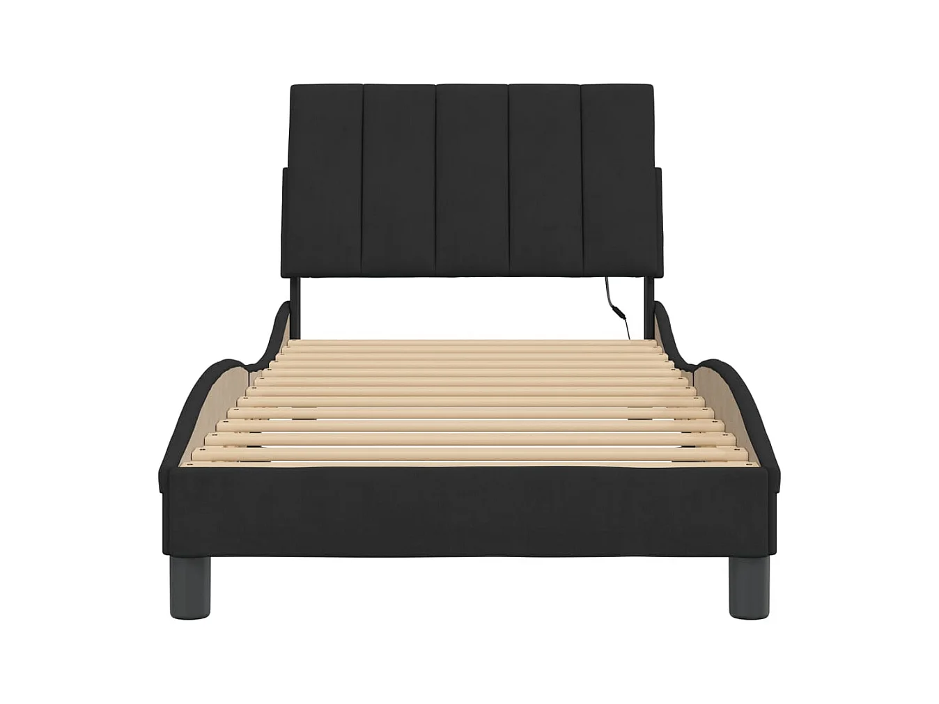 Bedframe met LED zonder matras zwart 90x200 cm fluweel