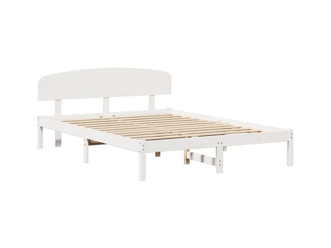 Cadre de lit Blanc 150 x 200 cm Bois de pin massif